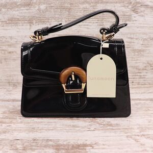 Lunamoon Glossy Black Purse NWT